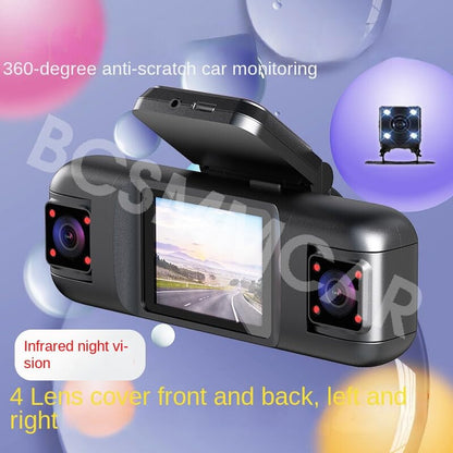 ya 6 8.24 baidi 4 Channel Dash Cam Driving Recorder Car Front Rear Camera G-Sensor Night Vision