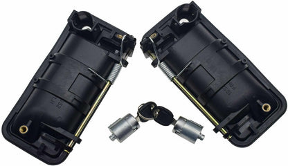 ya 2 8.15 for GMC for Chevrolet Front Black Exterior Door Handle and Lock Cylinder with Key Kit 
