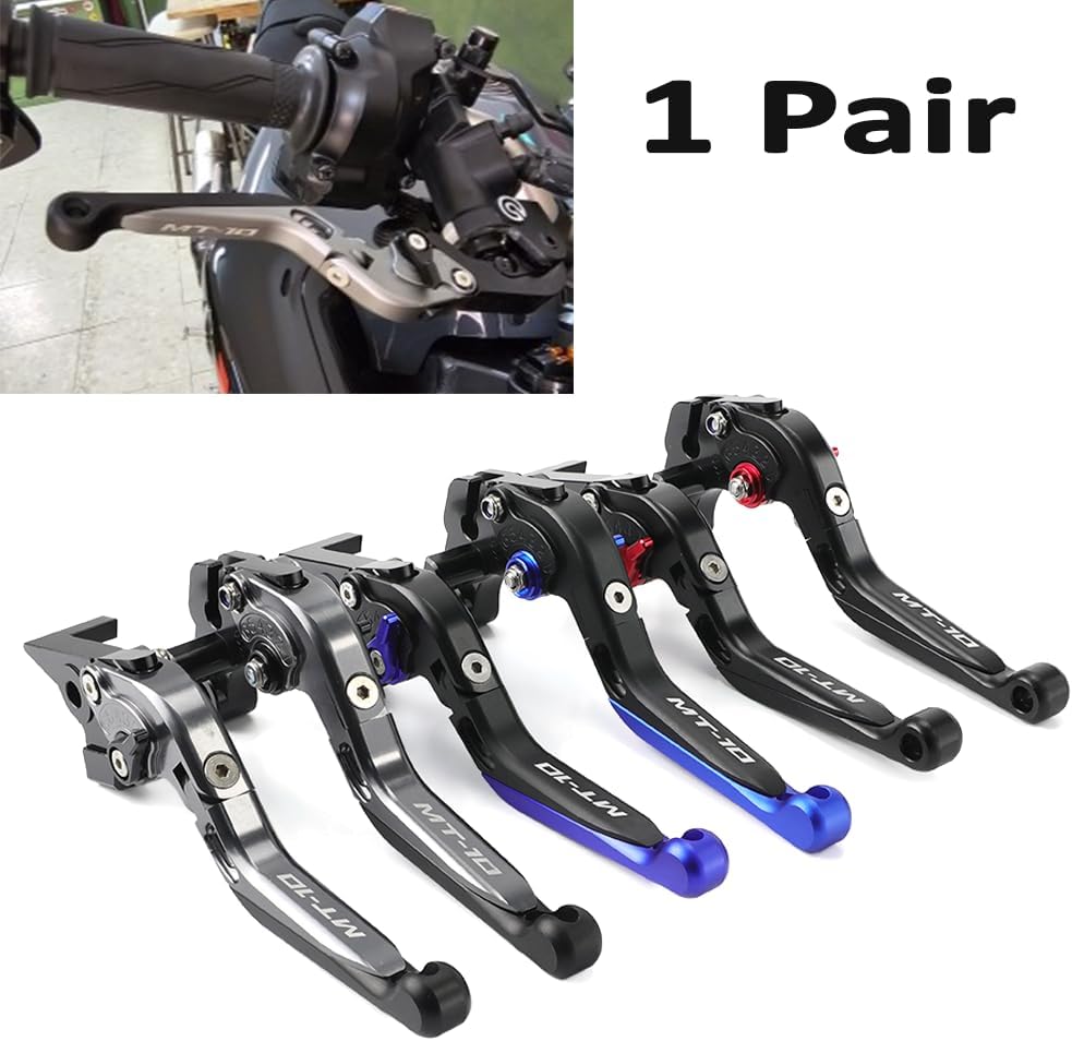 ya 4 8.14 Adjustable Foldable Extendable Clutch Brake Levers for Yamaha MT-10/SP 2022-2024