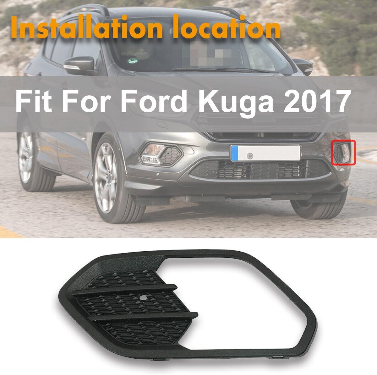 ya 7 8.24 baidi Front Left Fog Light Lamp F for Ram e Cover Bezel Fit for Ford Escape Kuga 2017-2019