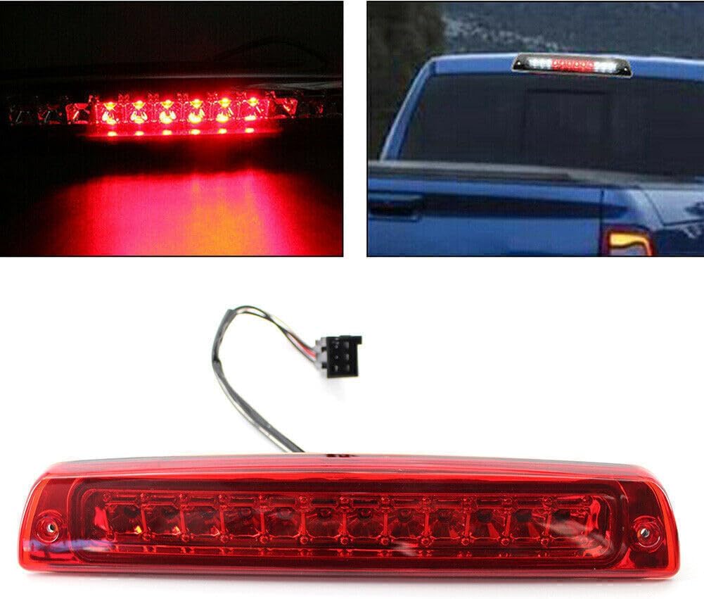 ya 4 8.14 Fit 94-01 for Dodge for Ram 1500/2500/3500 Red Lens High Mount LED 3rd Brake Light Lamp