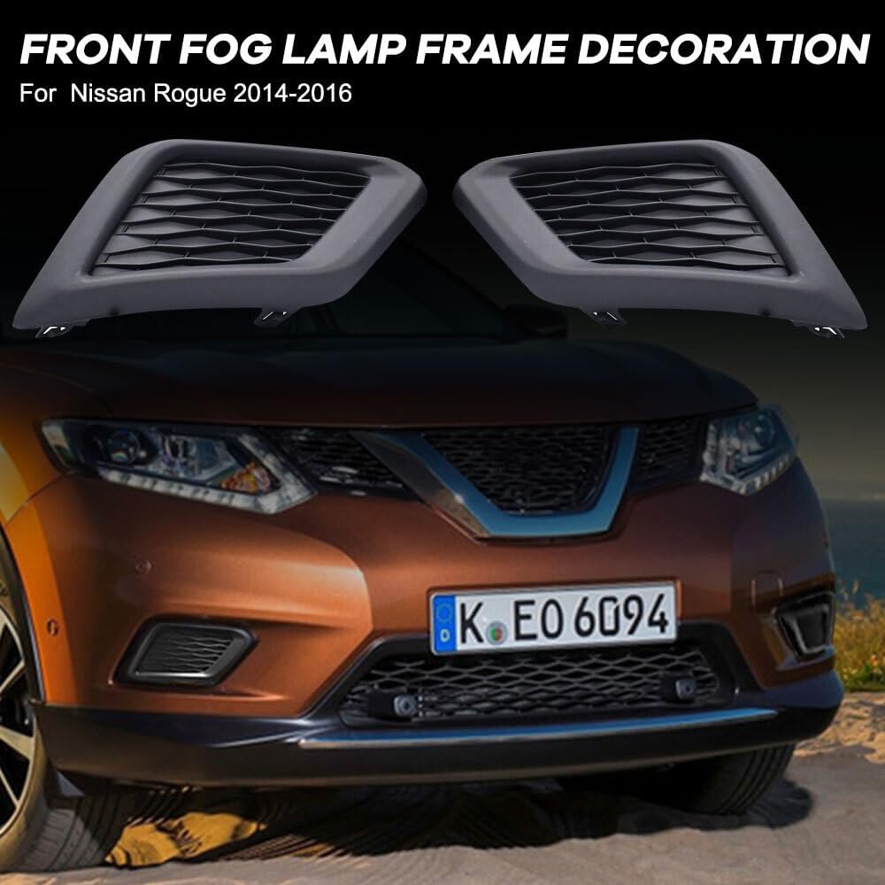 ya 4 8.24 baidi for Nissan Rogue 2014-2016 Front Bumper Insert Grille Fog Light Cover Bezel