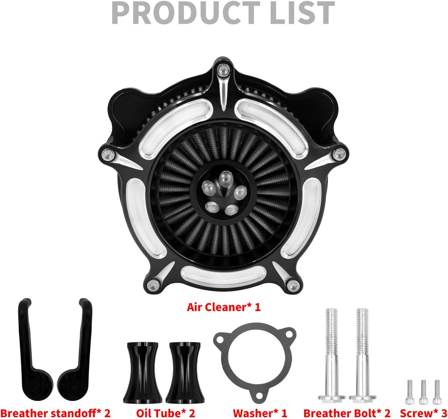 ya 5 8.10 Turbine Spike Air Filter Cleaner for Harley Touring Electra Road Glide 2008-2016