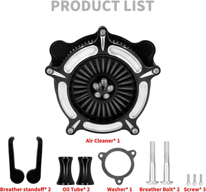 ya 5 8.10 Turbine Spike Air Filter Cleaner for Harley Touring Electra Road Glide 2008-2016
