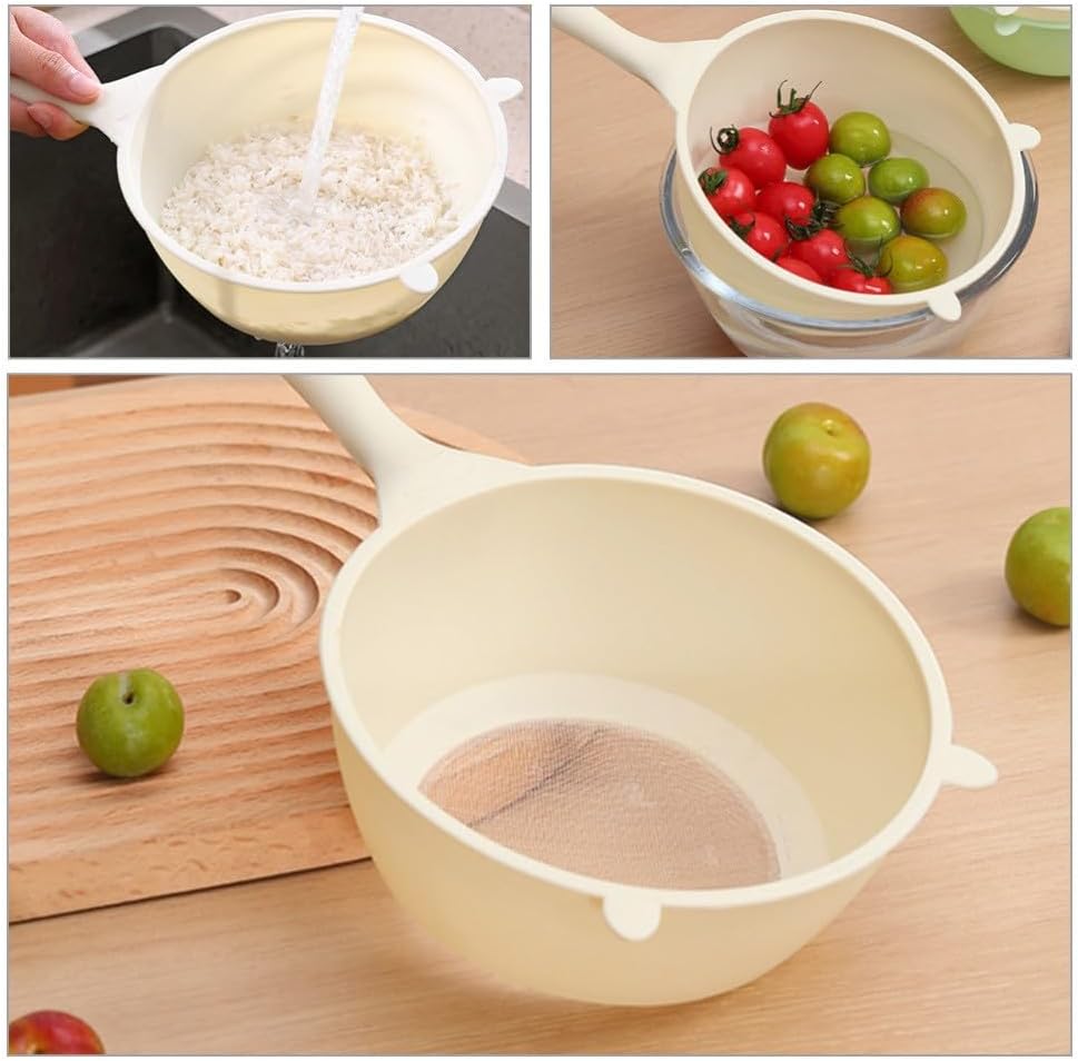 ya 14 9.20 baidi Kitchen Filter Lar Strainers Plastic Mesh Colander Net Rice Washer Bowl-1
