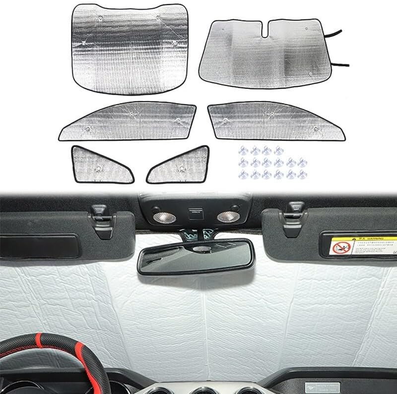 ya 11 9.14 baidi6Pcs Window Sunshade Visors Cover Anti UV Protector for Ford for Mustang 15-23