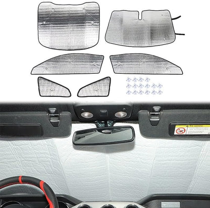 ya 11 9.14 baidi6Pcs Window Sunshade Visors Cover Anti UV Protector for Ford for Mustang 15-23