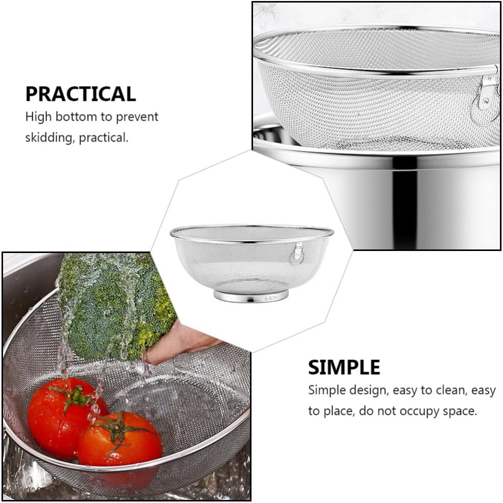 ya 14 9.20 baidi Kitchen Drain Basket Stainless Steel Pot Rice Filter Washing Fruit Drainer-1