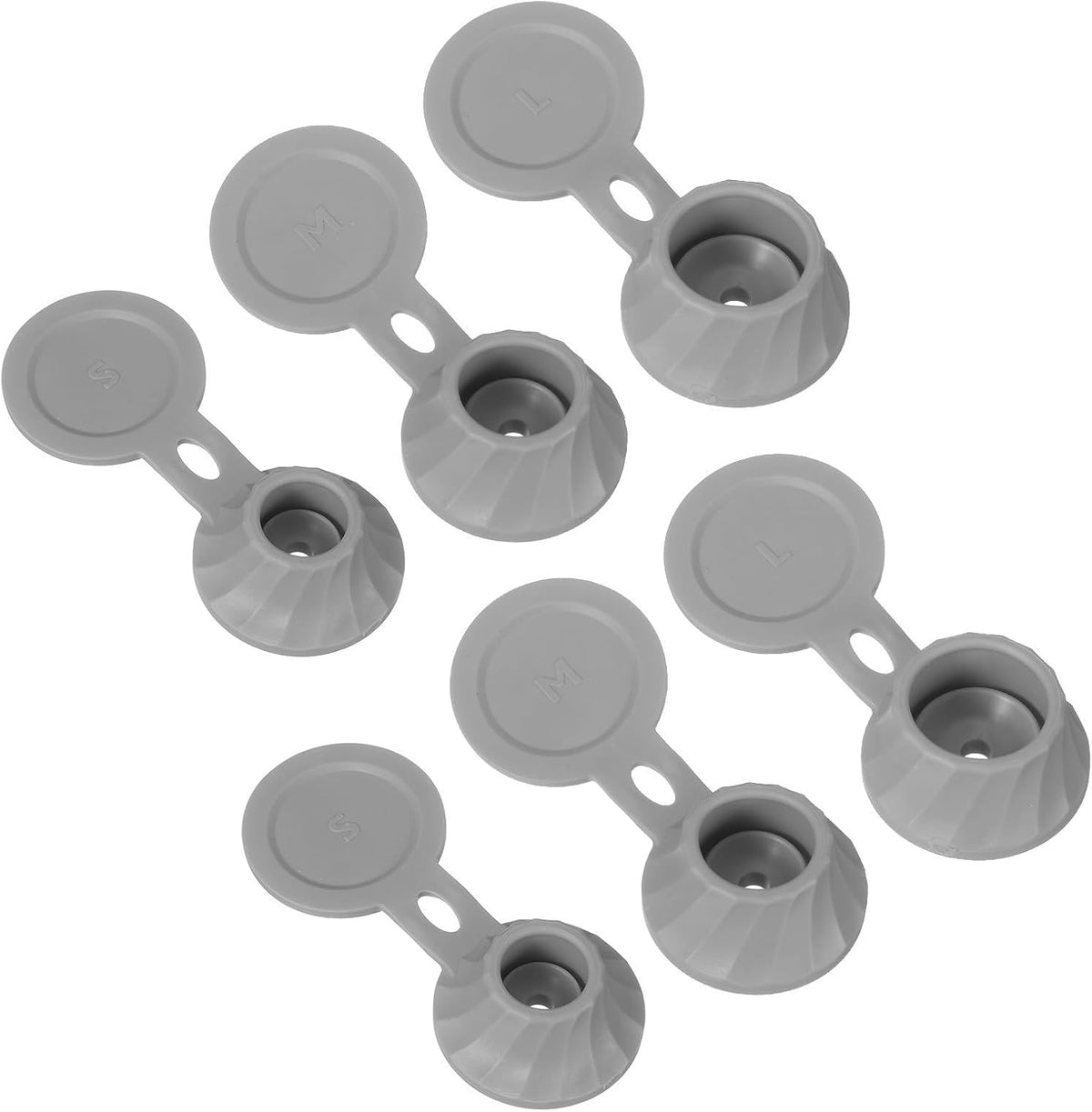 ya 14 9.20 baidi 6 Pcs Bottle Emptying Caps 3 Sizes Shampoo ide Down Bottle Caps, Grey-1