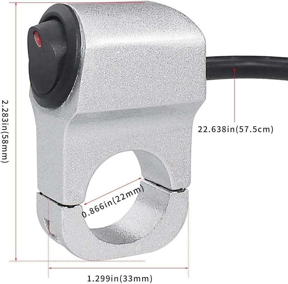 ya 4 8.14 12V 22cm Motorcycle Headlight Brake Fog Light Handlebar Switch ON OFF Button