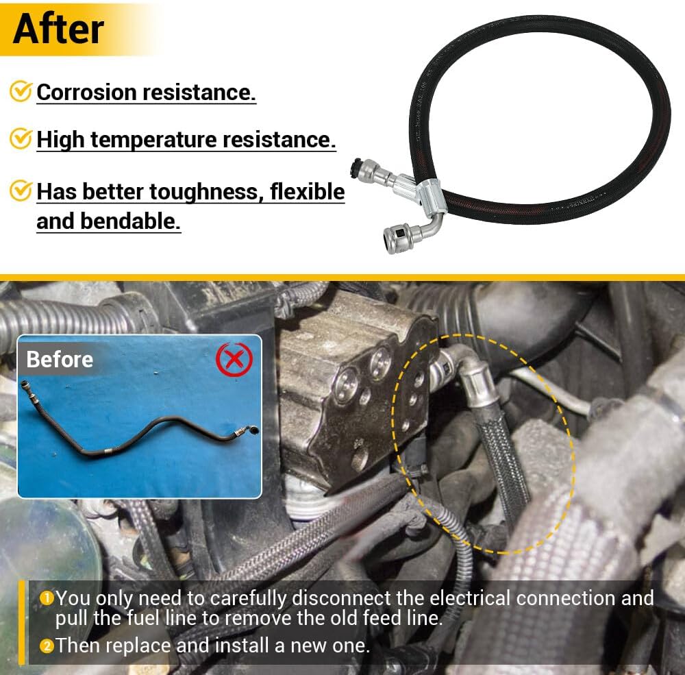 ya 10 9.16 baidi Fuel Hose w/Clip Inlet for BMW for Mini Cooper R56 R57 to High Pressure Fuel Pump