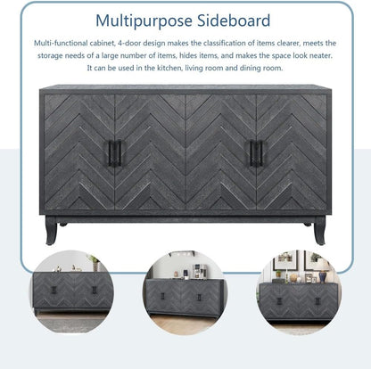 ya 28 10.13 baidi For Entryway Taupe Grey Vintage Buffet Wooden Cabinet,4 ,Storage Sideboard