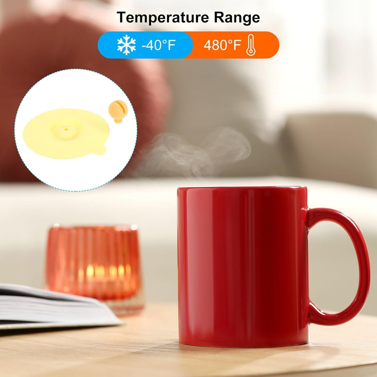 ya 14 9.20 baidi Silicone Cup Lids for Drinks, 4Pcs 3.9 Mug Cup Cover Cap Yellow/Clear-1