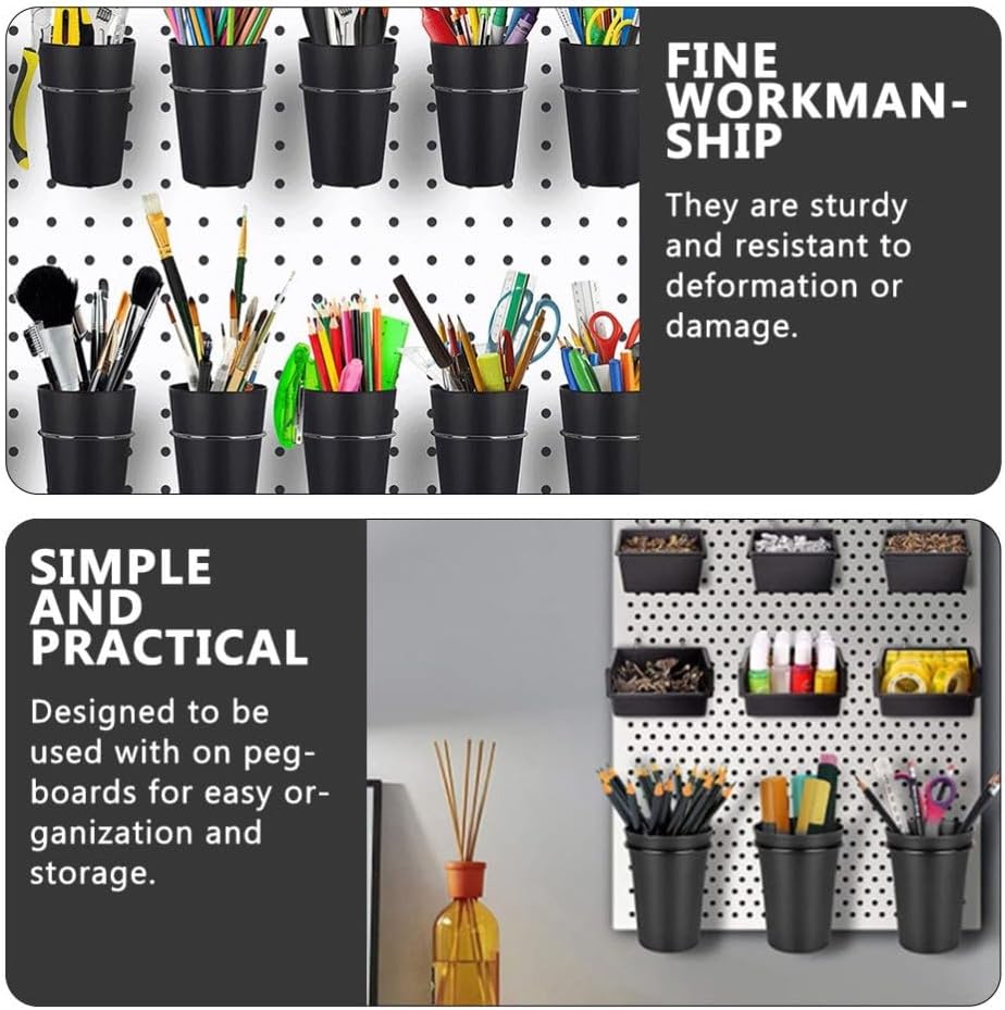 ya 26 10.21 baidi 6 Sets Pinboard Cup Holder Peg Accessories Kit Pegboard Tool Organizer