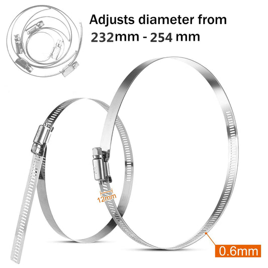 ya 15 10.19 zhengce 10 Inch Metal Hose Clamp Adjustable Stainless Steel Pipe Clamp Flexible Hos
