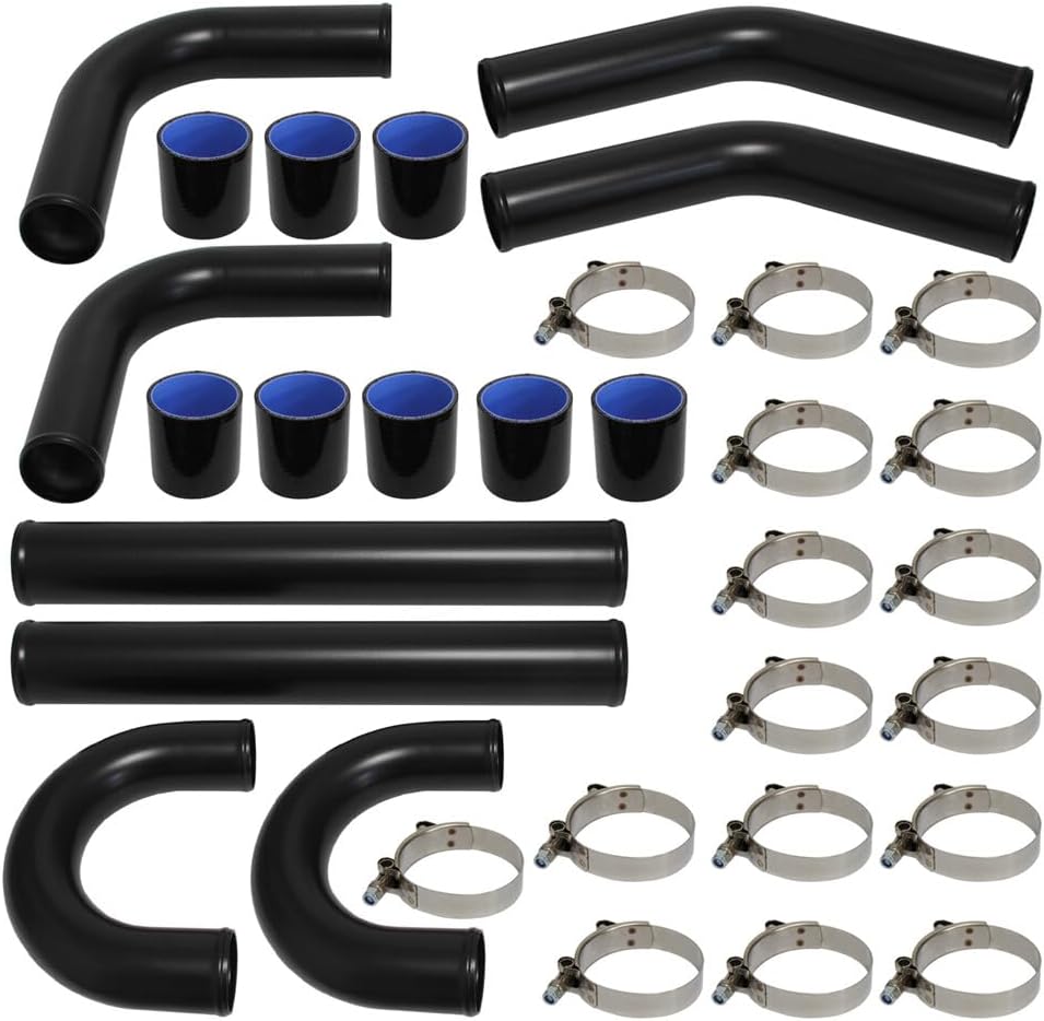 ya 4 8.24 baidi Universal 2.5'' 63mm Turbo Intercooler Pipe Kits Aluminum Piping Kit Black 8PCS