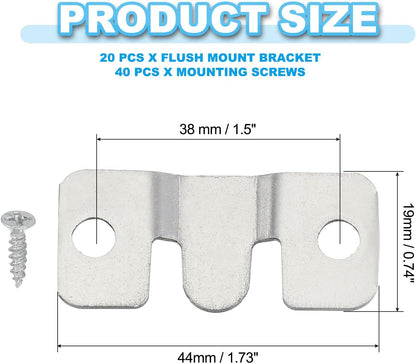 ya 26 10.21 baidi Flush Mount Bracket, 20 Pcs Iron 44x19 mm / 1.73x0.74 inch
