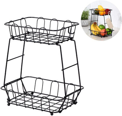 ya 26 10.21 baidi Multi Functional 2 Tier Fruit and Vegetable Basket for Kitchen Counters