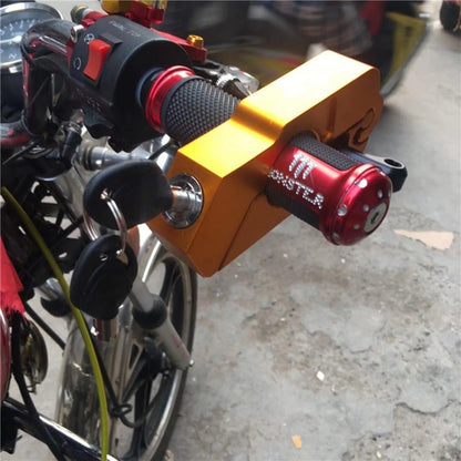 ya 6 8.14 CNC Aluminum Alloy Lock Motorcycle Handlebar Lock For Moving Parts(Golden)