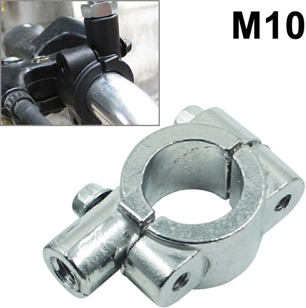 ya 6 8.14 25mm M10 Rearview Handlebar Mirror Mount Holders Adapter Clamp Motor Silver