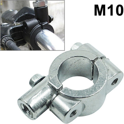 ya 6 8.14 25mm M10 Rearview Handlebar Mirror Mount Holders Adapter Clamp Motor Silver