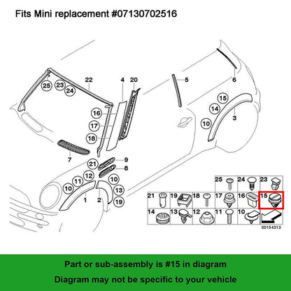 ya 6 8.24 baidi The Number of External Door molding and Wheel Arch Decorative Clips is 20, Suitable for Land Rover for BMW for Mini 