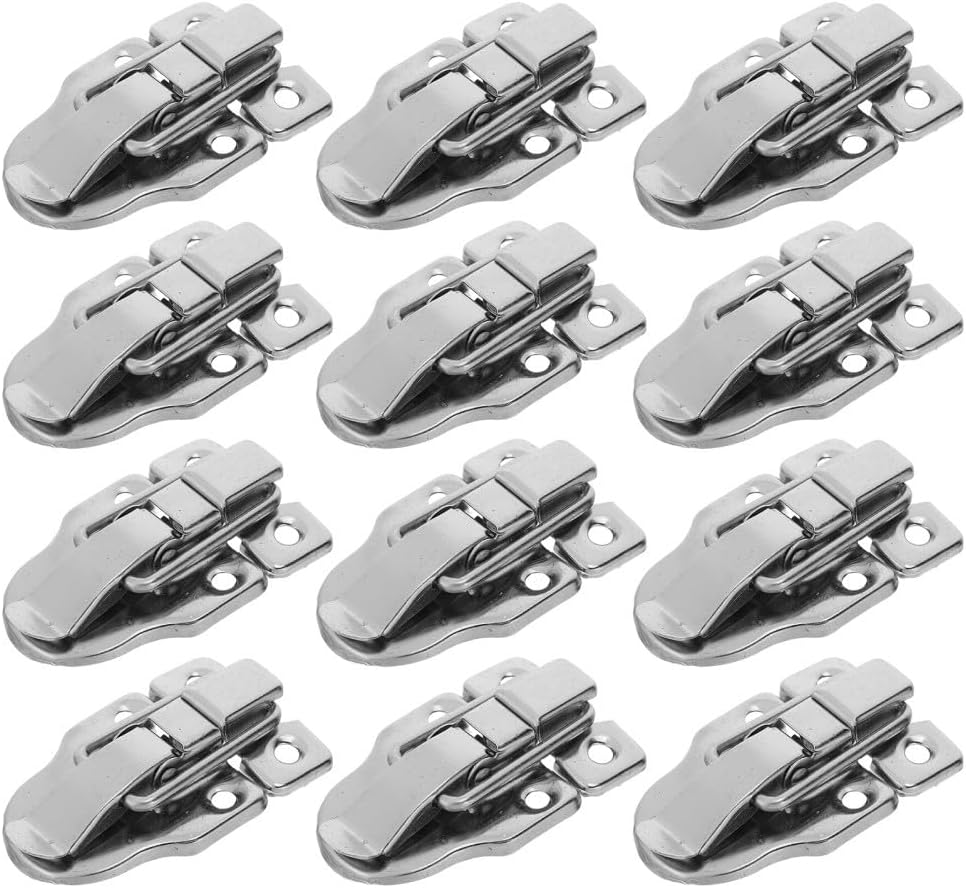 ya 26 10.21 baidi 12 Pcs Retro Hardware Buckle Lock Box Latch Metal Toolbox Padlock Hasp