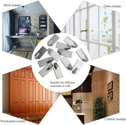 ya 26 10.21 baidi 30 Pcs Sticky Hook Metal Hooks and Coat Stainless Adhesive Shower
