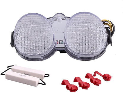 ya 10 9.16 zhengce Clear Motorcycle LED Tail Light Turn Signals Lamp for Yamaha YZF R6 2001 20