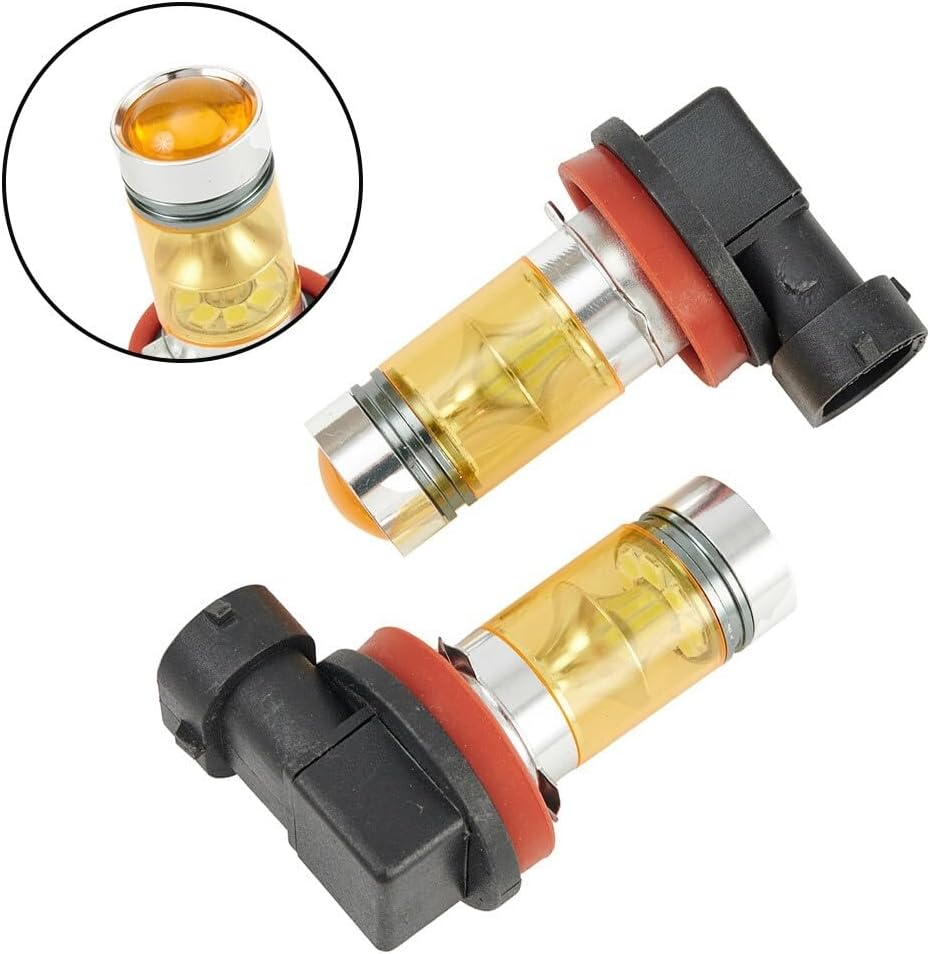 ya 13 9.15 baidi 100W Fog Light Bulbs High lighting DC12V~24V 2Pcs Set Car H11 H8 Yellow