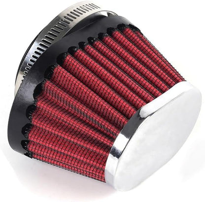 ya 5 8.10 Red 55mm/2.17 Air Filter Cleaner Round Tapered Replacement For Motorcycle