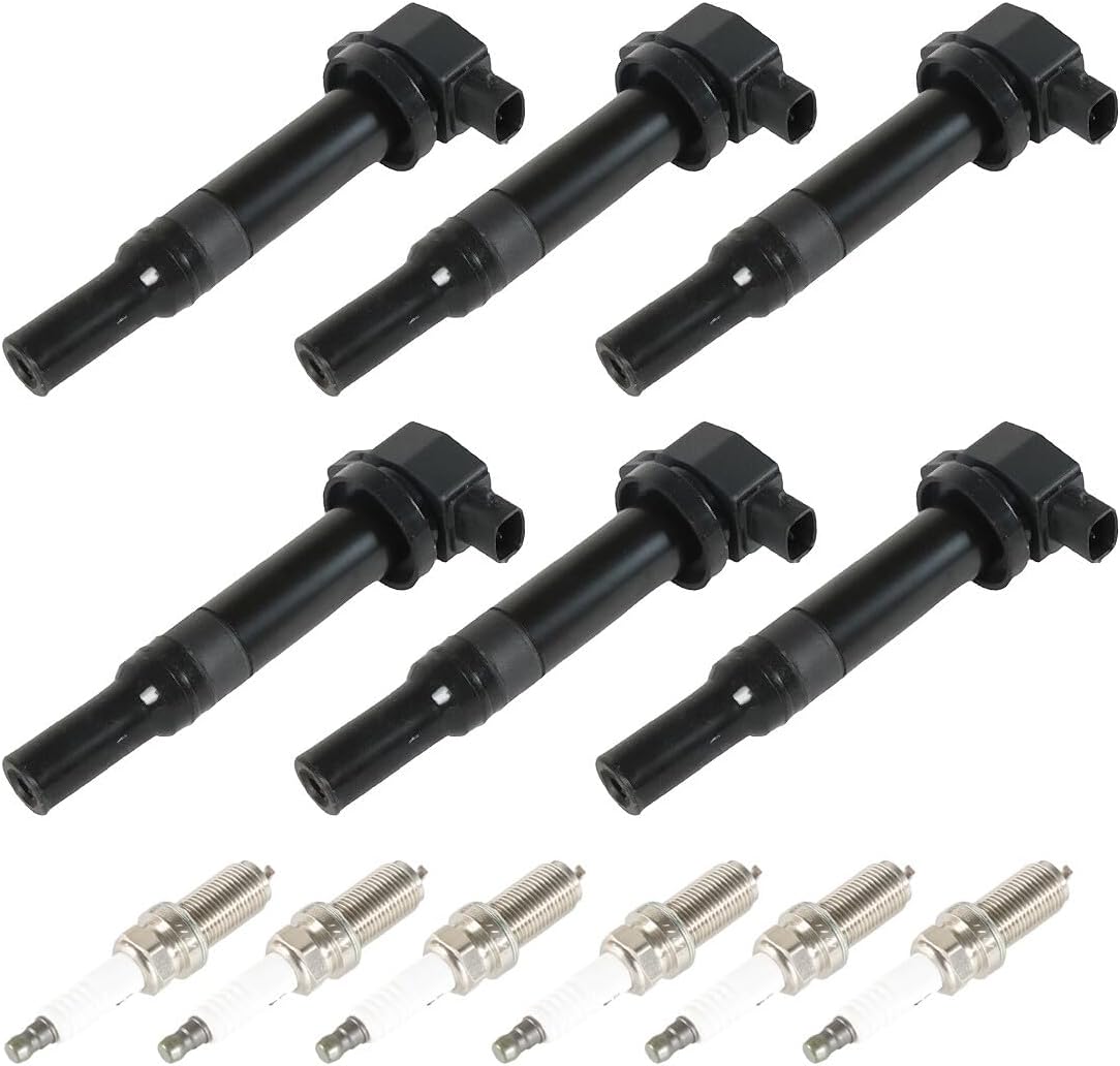 ya 9 10.24 6X Ignition Coil & Platinum Spark Plug for 2007-2009 for Hyundai Santa Fe V6 UF558