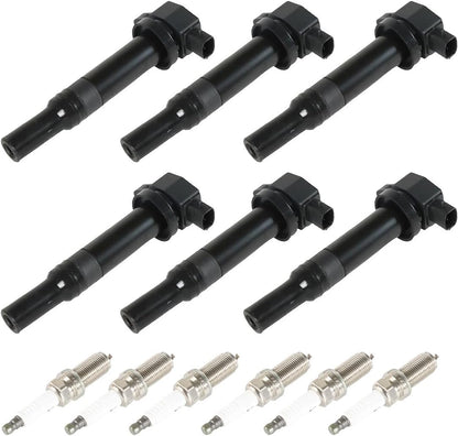 ya 9 10.24 6X Ignition Coil & Platinum Spark Plug for 2007-2009 for Hyundai Santa Fe V6 UF558