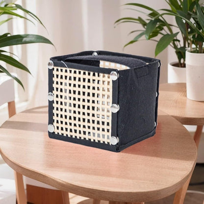 ya 14 9.20 baidi Ample Stora Tissue Box Crafted from Rattan Woven and Soft Fabric Materials-1