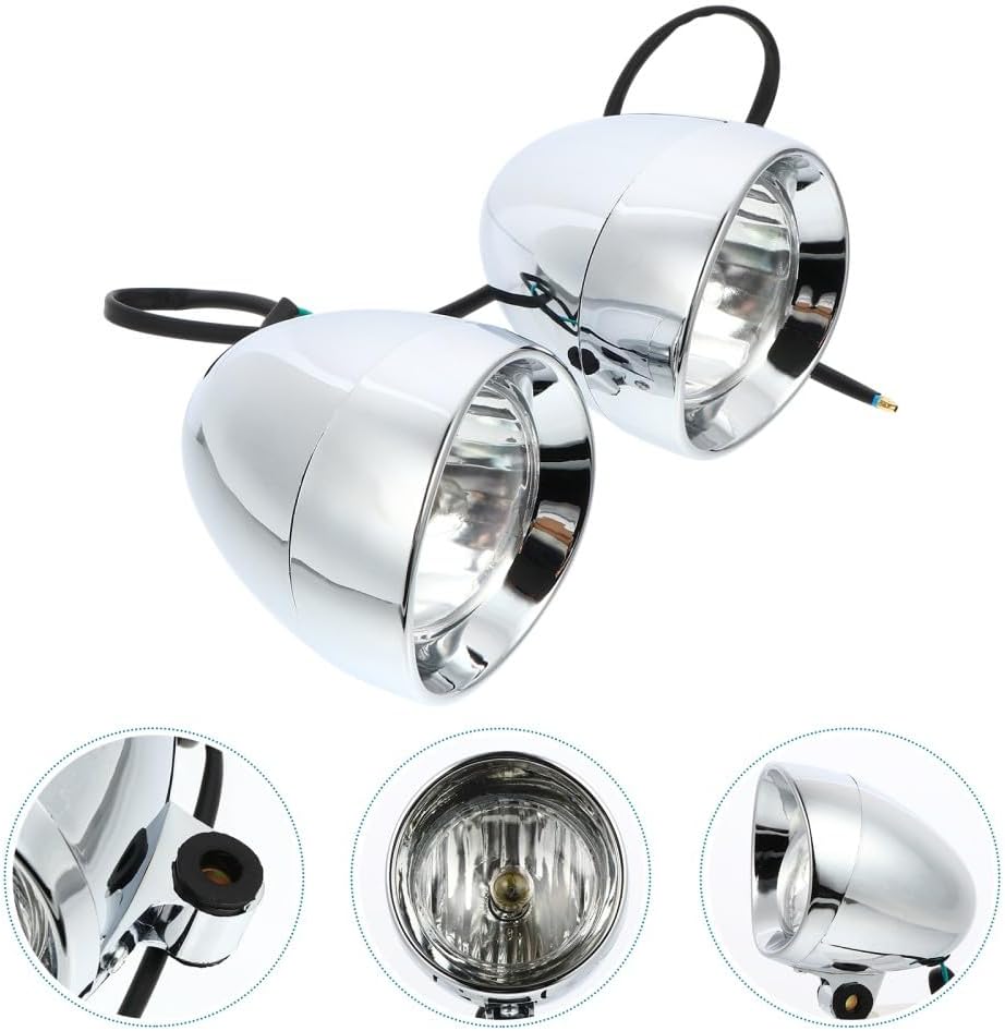 ya 6 8.24 baidi 2 Pcs Retro Bullet Fog Light Projector Lights Motorcycle Headlight Lamp