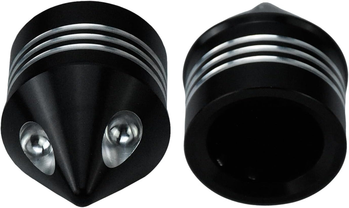 ya 4 8.10 Black Spike Front Axle Cap Nut Covers for Harley Touring Electra Glide Softail