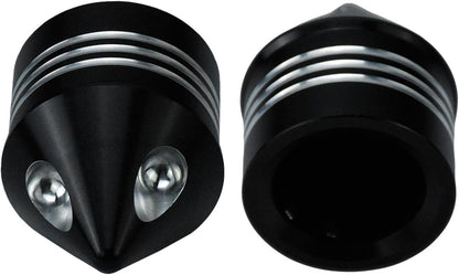 ya 4 8.10 Black Spike Front Axle Cap Nut Covers for Harley Touring Electra Glide Softail
