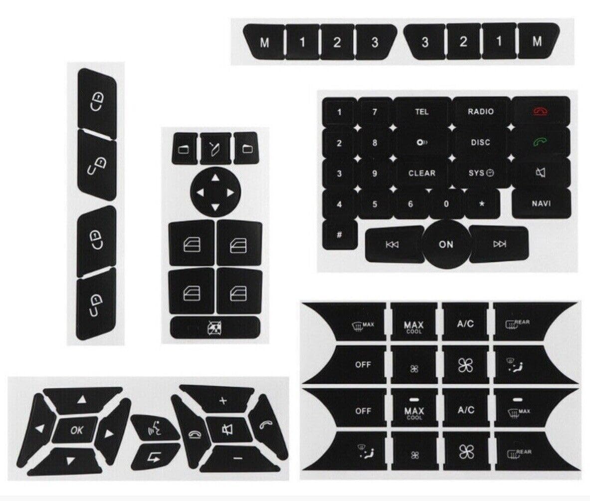 ya 6 8.24 baidi Suitable for Mercedes-Benz C200/C250/C300 AC Climate Window Button Repair Decal Sticker!