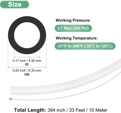 ya 14 9.20 baidi 10 m Nylon Hose Tube, 4.35x6.35mm(IDxOD) PA6 Pneumatic Air Tubing Translucent-1