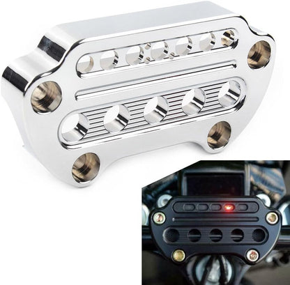 ya 6 8.14 Silver Indicator Handlebar Top Clamp for Harley Sportster XL883 XL1200 Dyna