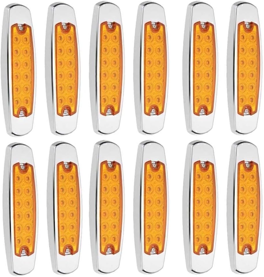 ya 13 9.15 baidi 12pcs Amber 12-LED Side Marker Lamp Fish Shape Freightliner Truck Trailer L
