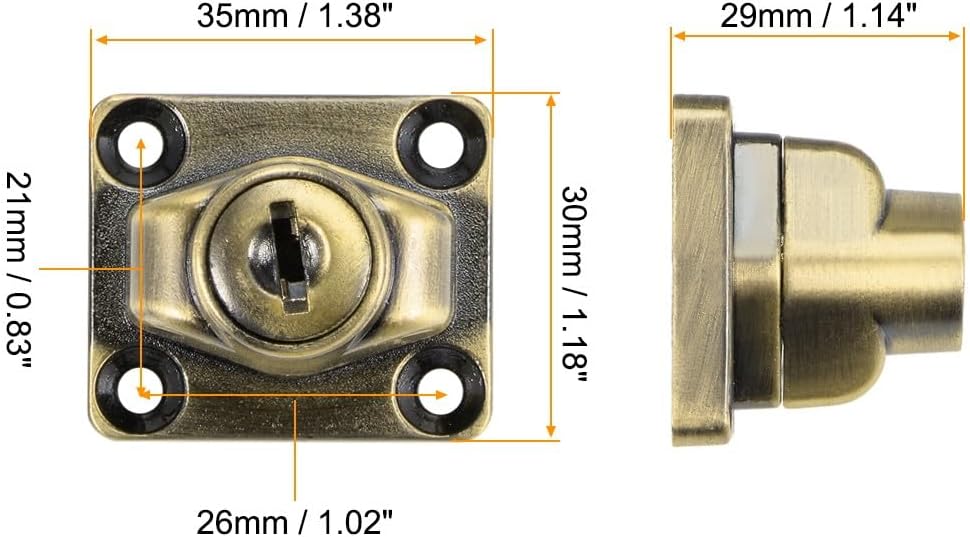 ya 26 10.21 baidi 3-inch Keyed Hasp Locks w Screws for Door Keyed Alike Bronze Tone
