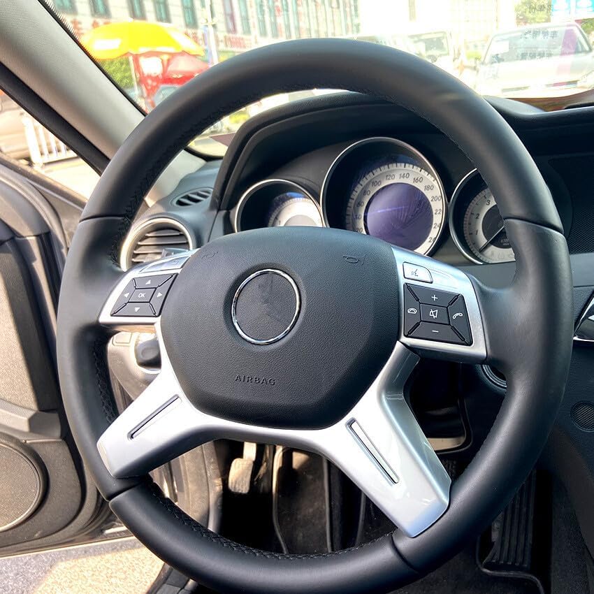 ya 4 8.24 baidi Steering Wheels Chrome Cover for Mercedes-benz C Class 2008-14 W204