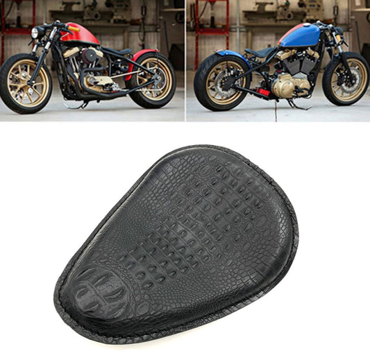 ya 4 8.8.2 New Black Crocodile PU Leather Style Solo for Seat for Harley Chopper Bobber Custom