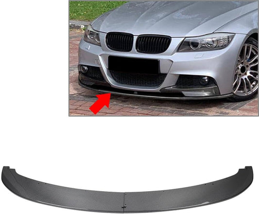 ya 2 8.15 Front Bumper Spoiler Lip for BMW 3 Series E90 E91 M Sport LCL Carbon Fiber Black