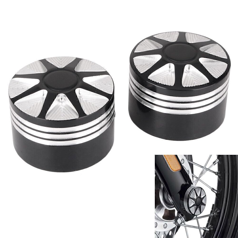 ya 9 10.24 Pair Front Axle Nut Cover Bolt Kit Fit Harley 2008-later Dyna Touring and T