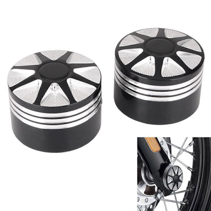 ya 9 10.24 Pair Front Axle Nut Cover Bolt Kit Fit Harley 2008-later Dyna Touring and T