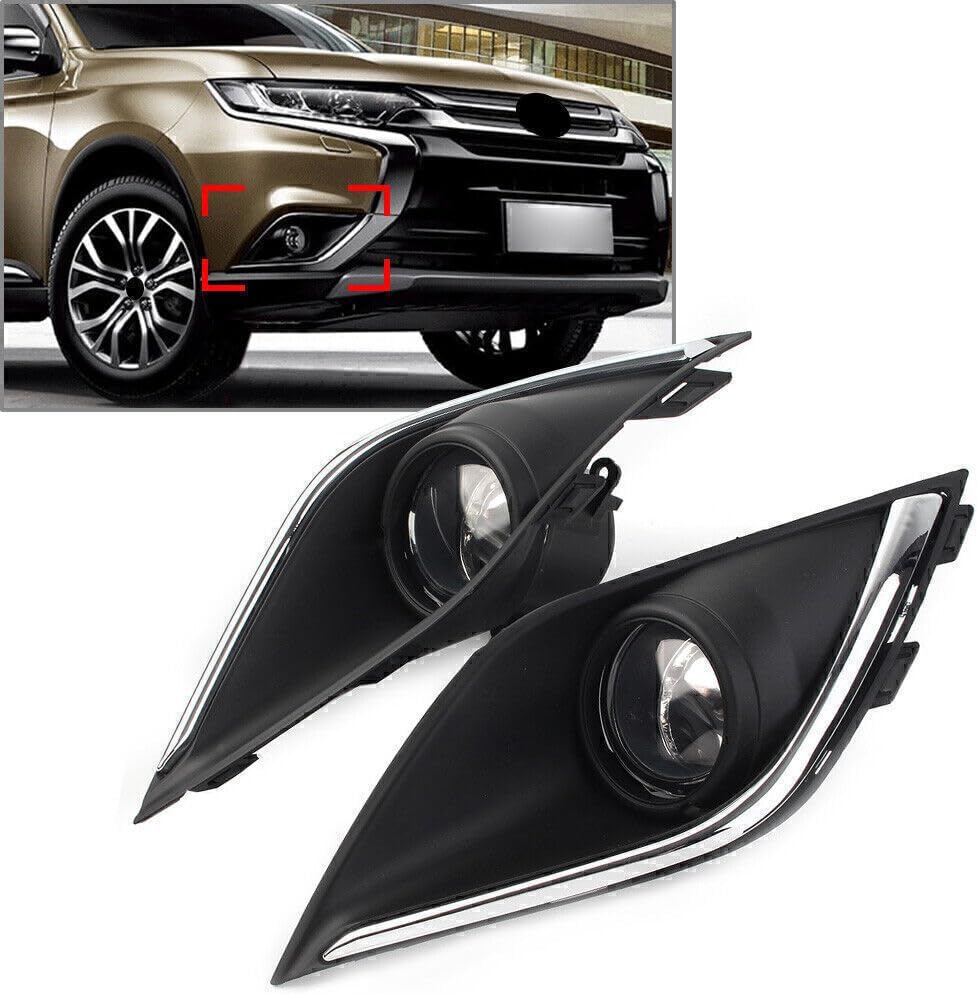 ya 4 8.8 LED Fog Lights Headlight+Cover+Harness Switch for Mitsubishi Outlander 2016-19