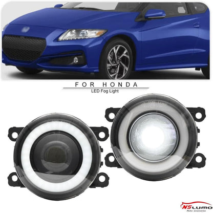 ya 4 8.10 2pcs White LED Halo Fog Light DRL for Honda for Civic for Accord for CR-V Pilot Odyssey