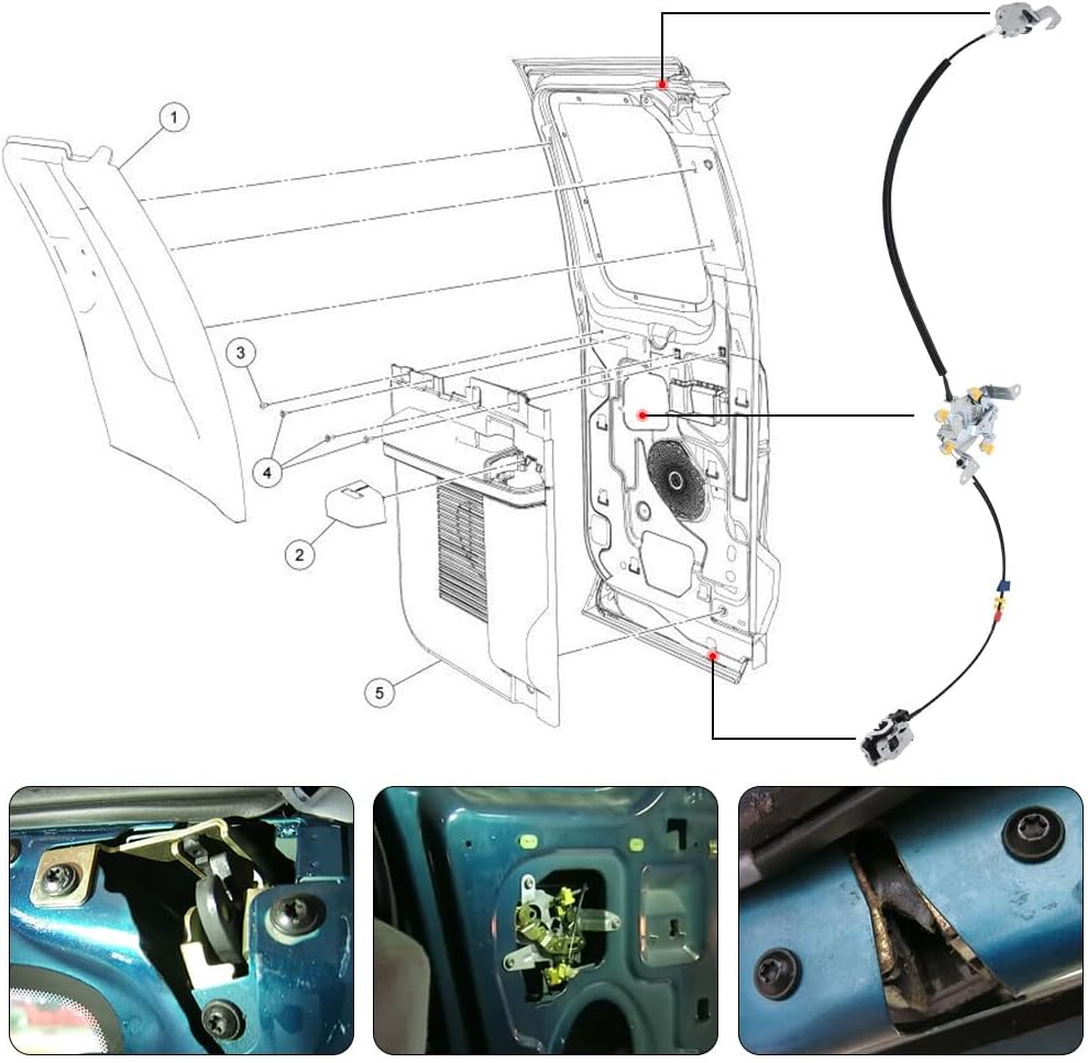 ya 11 9.14 baidiL&R Rear Door Latch Lock Cable Extended Cab for 99-07 for Ford F250 F350 Super Duty 1